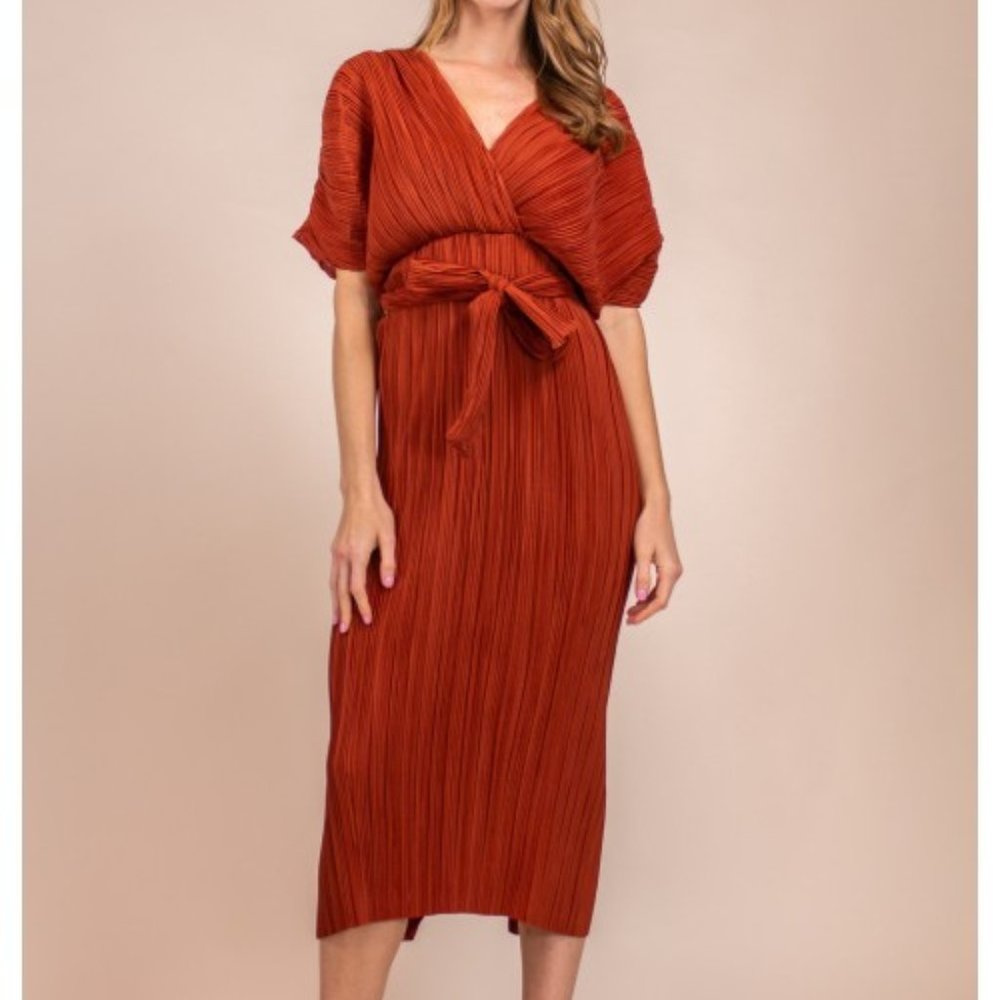 Copper Party Midi Dress